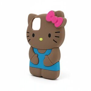 Hello Kitty Brown Silicone Phone Case with Bow